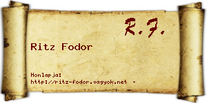 Ritz Fodor névjegykártya